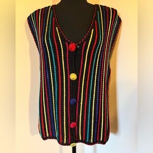 Lisa International Cable Knit Button Down Vest